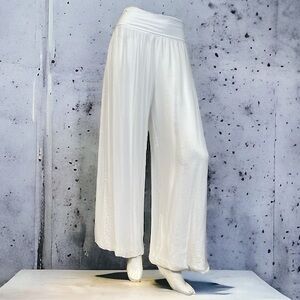🤍NWT🤍 Silk-Blend Fold-Over Wide Leg Pants